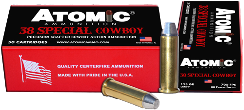Atomic Ammunition Cowboy .38 Special 125 Grain Ammunition – 50 Rounds