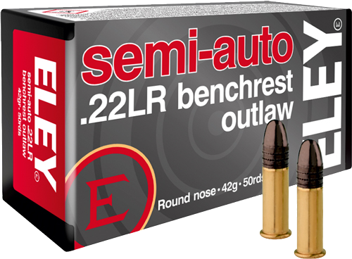 Eley Outlaw Semiauto Benchrest .22 LR 42 Grain Ammunition – 50 Rounds