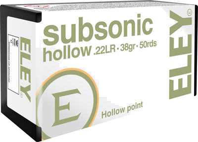 Eley Subsonic .22 LR 38 Grain Hollow Point Ammunition – 50 Rounds