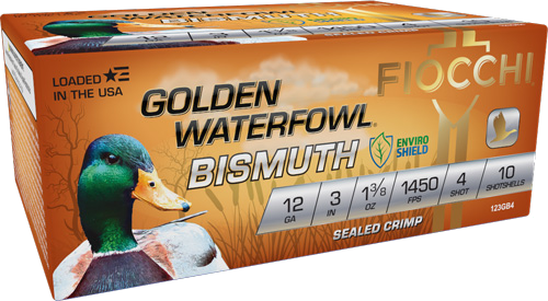 Fiocchi Golden Bismuth 12 Gauge #4 Shot Ammunition – 10 Rounds