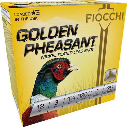 Fiocchi Golden Pheasant 12 Gauge #5 Shot Ammunition – 25 Rounds