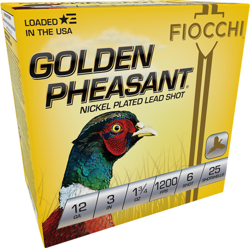 Fiocchi Golden Pheasant 12 Gauge #6 Shot Ammunition – 25 Rounds