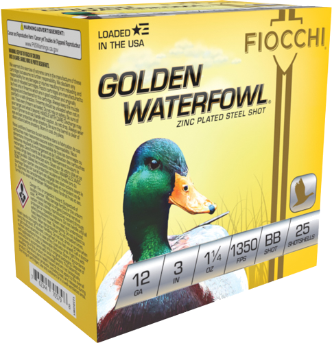 Fiocchi Golden Waterfowl 12 Gauge Ammunition – 25 Rounds