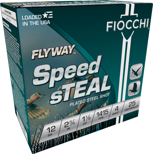 Fiocchi Flyway 12 Gauge #4 Shot Ammunition – 25 Rounds