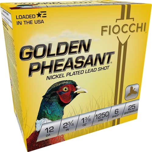 Fiocchi Golden Pheasant 12 Gauge #6 Shot Ammunition – 25 Rounds