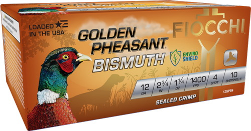 Fiocchi Golden Pheasant 12 Gauge #4 Shot Ammunition – 10 Rounds
