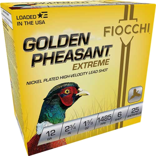 Fiocchi Golden Pheasant 12 Gauge #6 Shot Ammunition – 25 Rounds