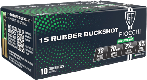 Fiocchi Rubber Buck 12 Gauge Ammunition – 10 Rounds