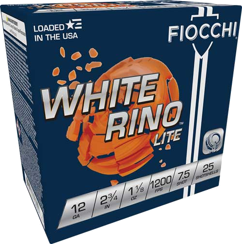 Fiocchi White Rino 12 Gauge #7.5 Shot Ammunition – 250 Rounds