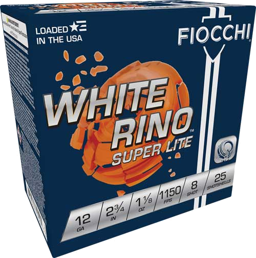 Fiocchi White Rino 12 Gauge #8 Shot Ammunition – 250 Rounds