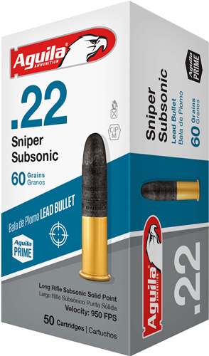 Aguila Sniper Subsonic .22 LR 60 Grain Ammunition – 1000 Rounds