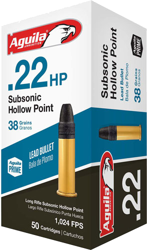 Aguila Subsonic .22 LR 38 Grain Hollow Point Ammunition – 1000 Rounds