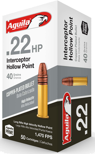 Aguila Interceptor .22 LR 40 Grain Hollow Point Ammunition – 1000 Rounds