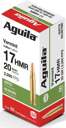 Aguila .17 HMR 20 Grain Jacketed Hollow Point Ammunition – 50 Rounds