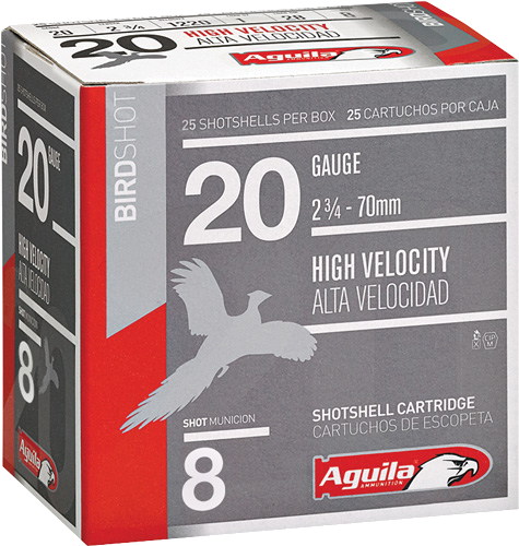 Aguila Shotshell 20 Gauge #8 Shot Ammunition – 250 Rounds