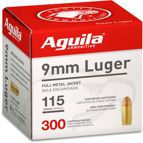 Aguila 9mm 115 Grain Full Metal Jacket Ammunition – 300 Rounds