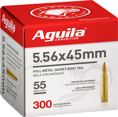 Aguila 5.56x45 55 Grain Full Metal Jacket Ammunition – 300 Rounds