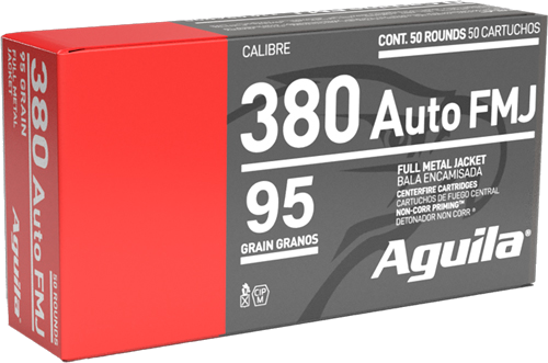 Aguila .380 ACP 95 Grain Full Metal Jacket Ammunition – 50 Rounds