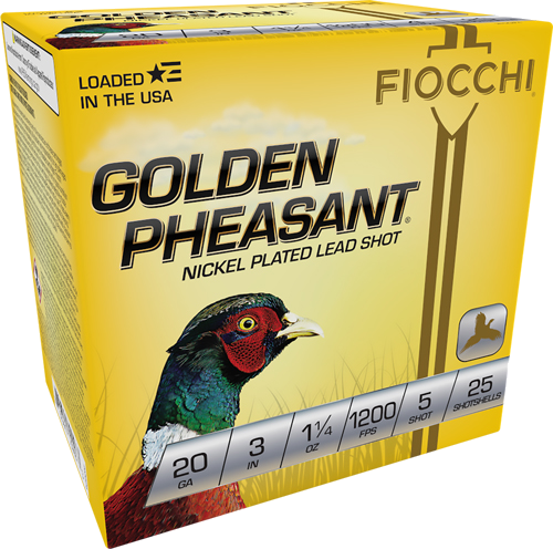 Fiocchi Golden Pheasant 20 Gauge #5 Shot Ammunition – 25 Rounds