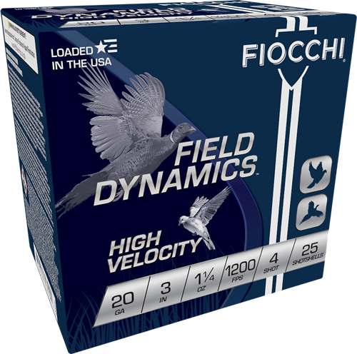 Fiocchi 20 Gauge #4 Shot Ammunition – 25 Rounds