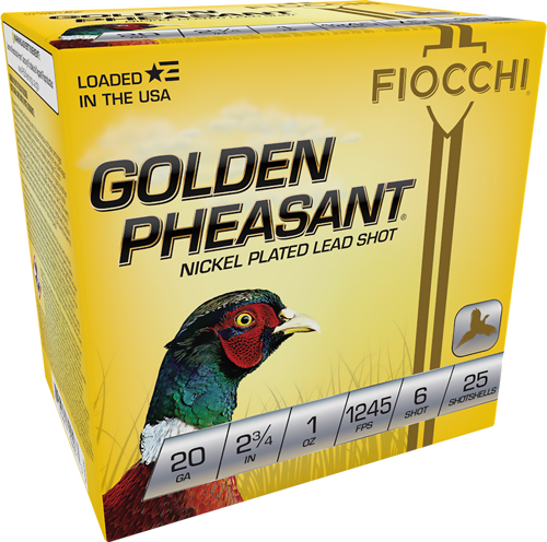 Fiocchi Golden Pheasant 20 Gauge #6 Shot Ammunition – 25 Rounds