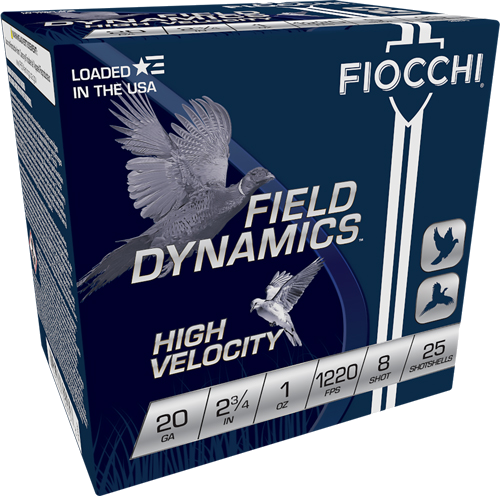 Fiocchi Hv Ld 20 Gauge #8 Shot Ammunition – 25 Rounds