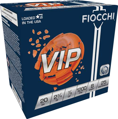 Fiocchi Vip 20 Gauge #8 Shot Ammunition – 250 Rounds