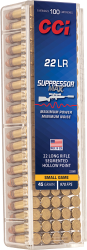 Cci Suppressor Max .22 LR Hollow Point Ammunition – 100 Rounds