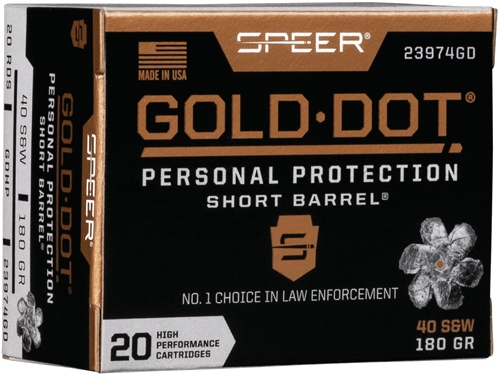 Speer Dot .40 S&W 180 Grain Ammunition – 20 Rounds