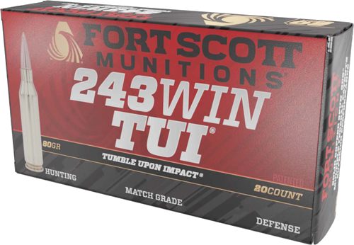 Fort Scott .243 Win 80 Grain Ammunition – 20 Rounds
