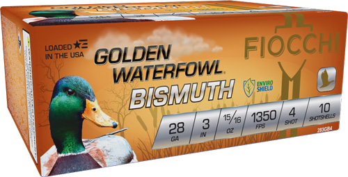 Fiocchi Golden Bismuth 28 Gauge #4 Shot Ammunition – 10 Rounds