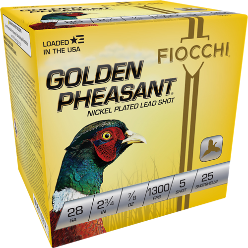 Fiocchi Golden Pheasant 28 Gauge #5 Shot Ammunition – 25 Rounds