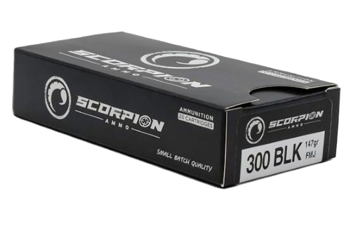 Scorpion Ammo .300 Blackout 147 Grain Full Metal Jacket Ammunition – 20 Rounds