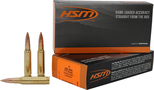 HSM Ammo Subsonic .308 Win 175 Grain BTHP Ammunition – 20 Rounds