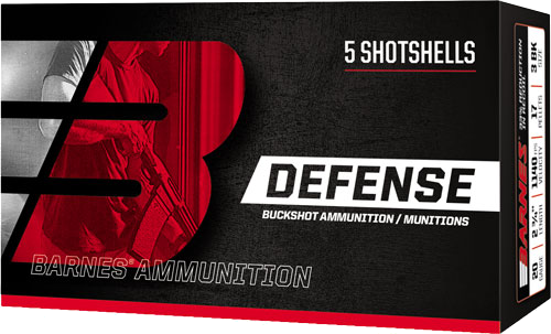 Barnes Defense Buck Shot 20 Gauge #3 Shot Ammunition – 5 Rounds