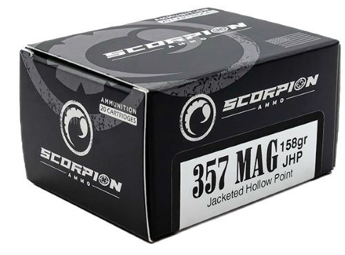 Scorpion Ammo .357 Magnum 158 Grain Jacketed Hollow Point Ammunition – 20 Rounds