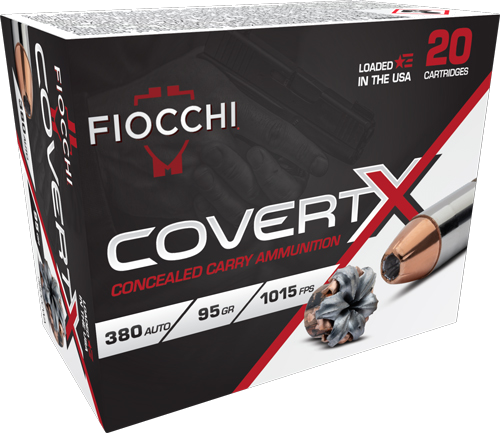 Fiocchi Covert X .380 ACP 95 Grain Jacketed Hollow Point Ammunition – 20 Rounds
