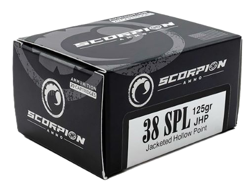 Scorpion Ammo .38 Special 125 Grain Jacketed Hollow Point Ammunition – 20 Rounds