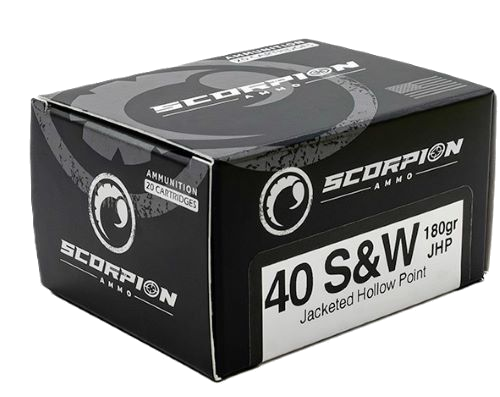 Scorpion Ammo .40 S&W 180 Grain Jacketed Hollow Point Ammunition – 20 Rounds