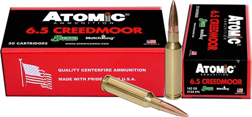 Atomic Ammunition 6.5 Creedmoor 142 Grain Ammunition – 20 Rounds