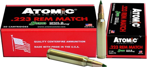 Atomic Ammunition .223 Rem 77 Grain Ammunition – 20 Rounds
