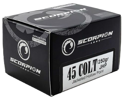Scorpion Ammo .45 Colt 250 Grain Jacketed Hollow Point Ammunition – 20 Rounds