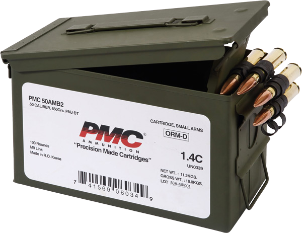 Pmc .50 BMG 660 Grain Full Metal Jacket Ammunition – 100 Rounds
