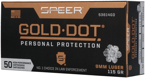 Speer Dot 9mm 115 Grain Ammunition – 50 Rounds