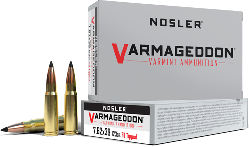 Nosler Bullets Varmageddon 7.62x39 123 Grain Ammunition – 20 Rounds