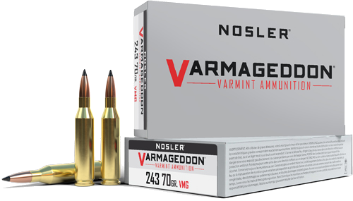 Nosler Bullets Varmageddon .243 Win 70 Grain Ammunition – 20 Rounds