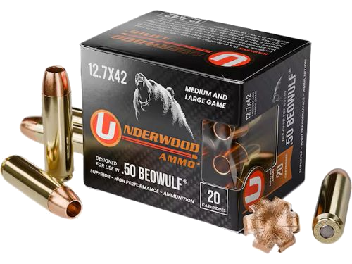 Underwood Ammo 50 Beowulf 275 Grain Jacketed Hollow Point Ammunition – 20 Rounds