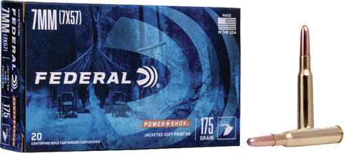 Federal Power-Shok 7x57mm Mauser 175 Grain SP Ammunition – 20 Rounds