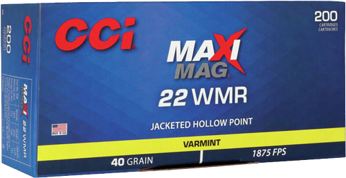 Cci Maxi .22 Magnum 40 Grain Jacketed Hollow Point Ammunition – 200 Rounds