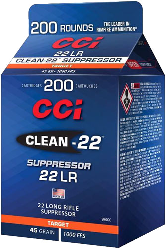 Cci Suppressor Clean .22 LR 45 Grain Ammunition – 200 Rounds